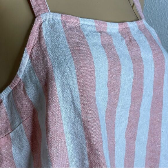 Abound Peach / Pink and White Vertical Striped Cropped Tank Size Small - Picture 5 of 11
